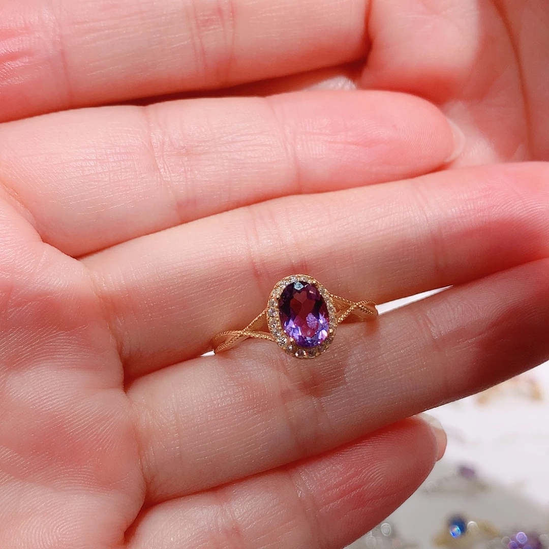 银S925镶嵌紫晶戒指