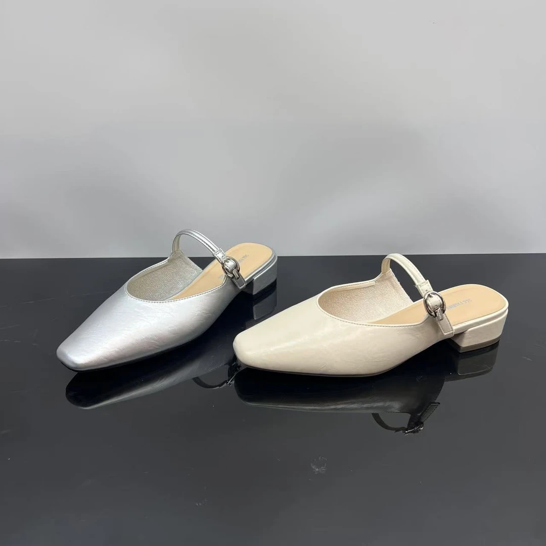 夏季新款时尚尖头单鞋女士百搭凉鞋舒适单鞋 X 检 8708-55