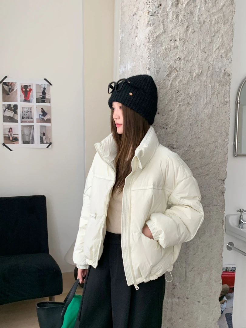 清仓 鹅绒女士短款立领加厚泡芙 koreal韩版百搭休闲保暖外套