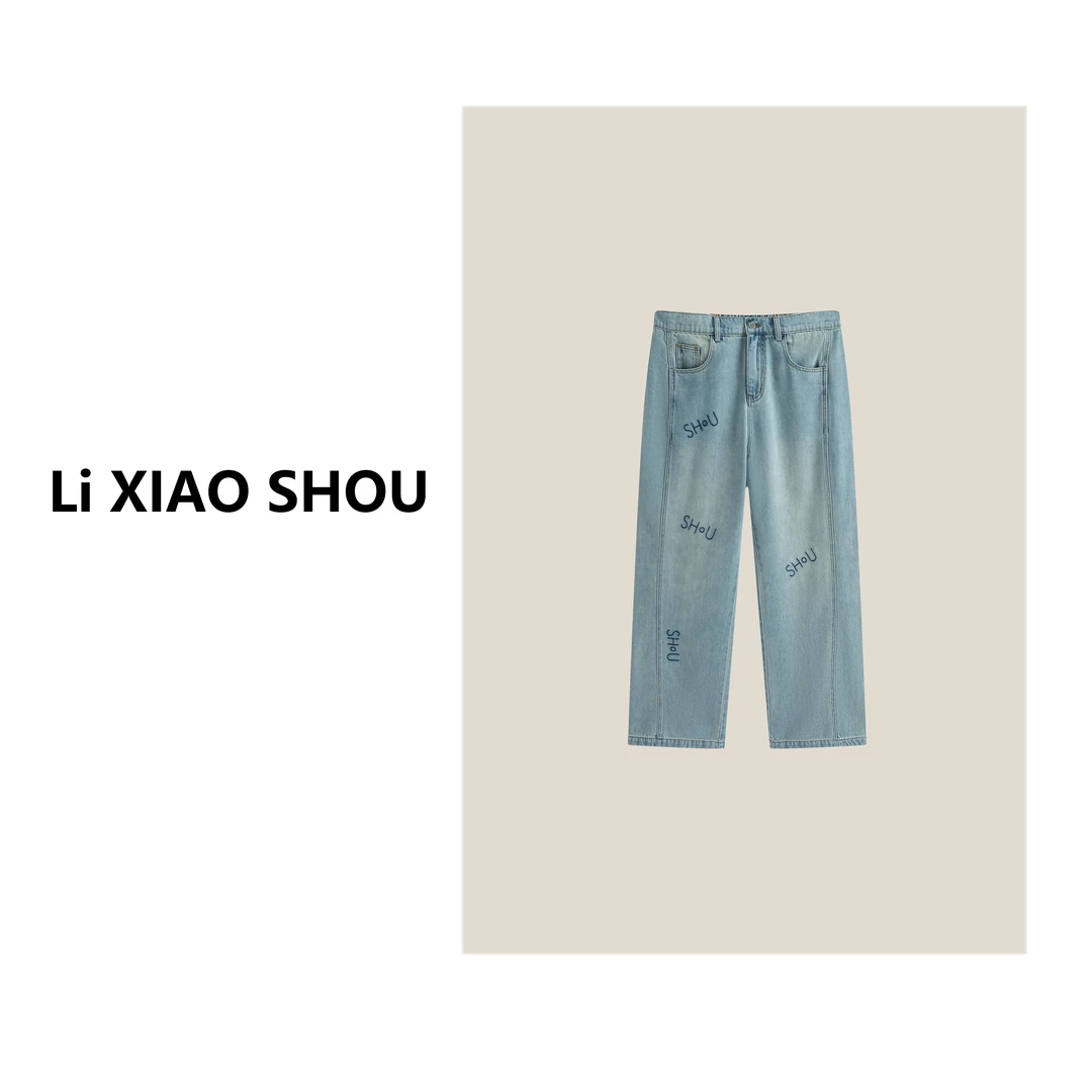 李小瘦大码女装【SHOU家】新款牛仔裤时尚宽松舒适百搭585D