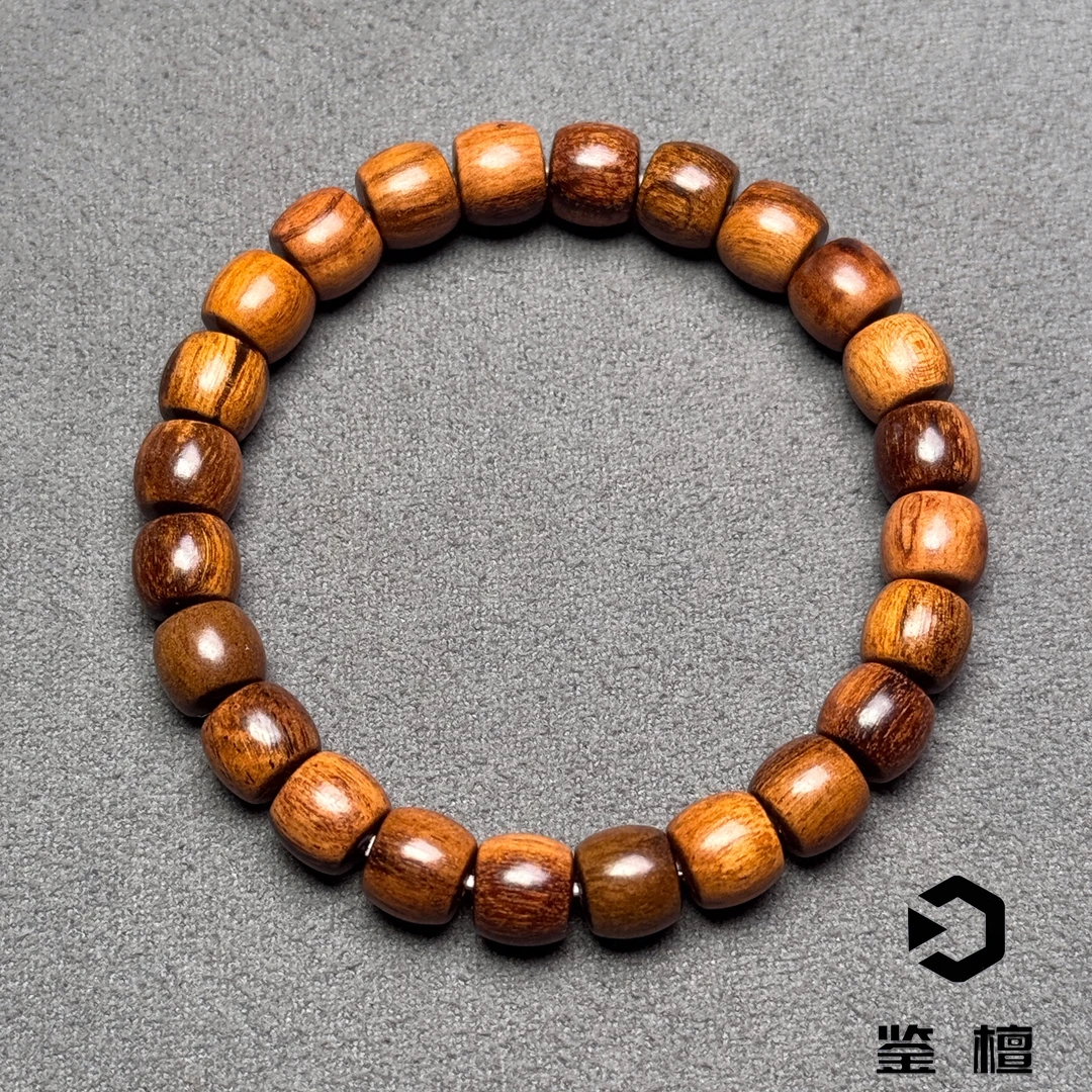 鉴檀 巴布亚贡木9/10花果香直切珠文玩手串男女同款念珠