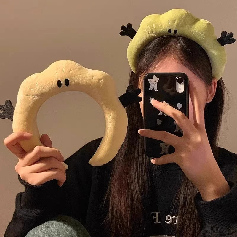 可爱搞怪毛绒发箍女高颅顶压发发捆头箍女款秋冬洗脸化妆发卡头饰