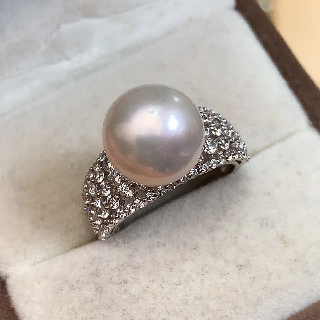 淡水珍珠银S925镶嵌戒指