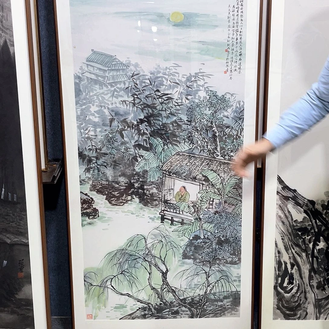 国画手绘画作品带框80/160