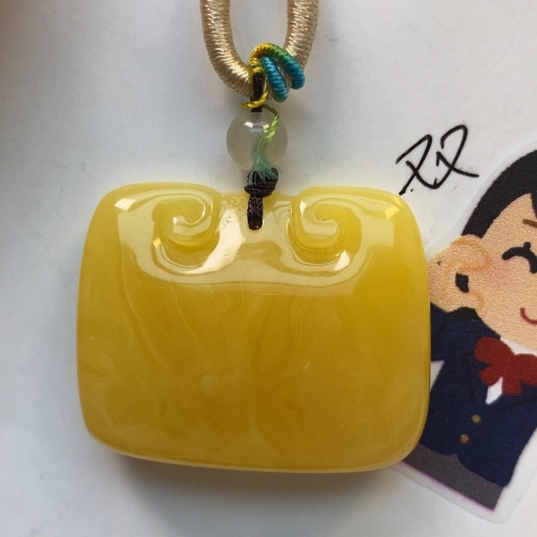 未镶嵌定制琥珀如意锁