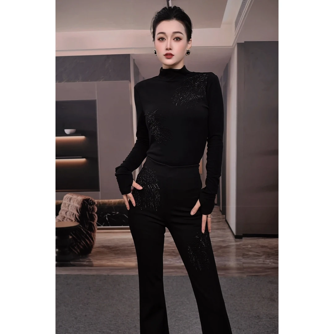 【老板娘原创】冬款必备打底针织上衣重工烫钻设计显瘦百搭女80101