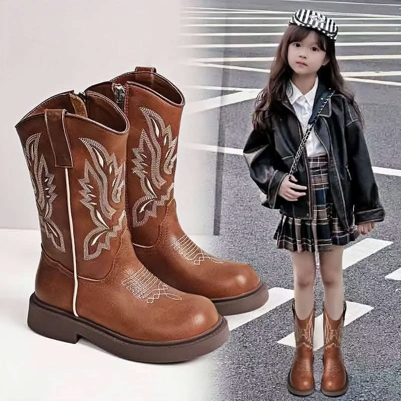 儿童马丁靴春秋款女童网红休闲薄款烟筒靴帅气男生软底百搭小皮靴