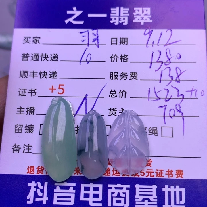 颈饰未镶嵌翡翠羽*