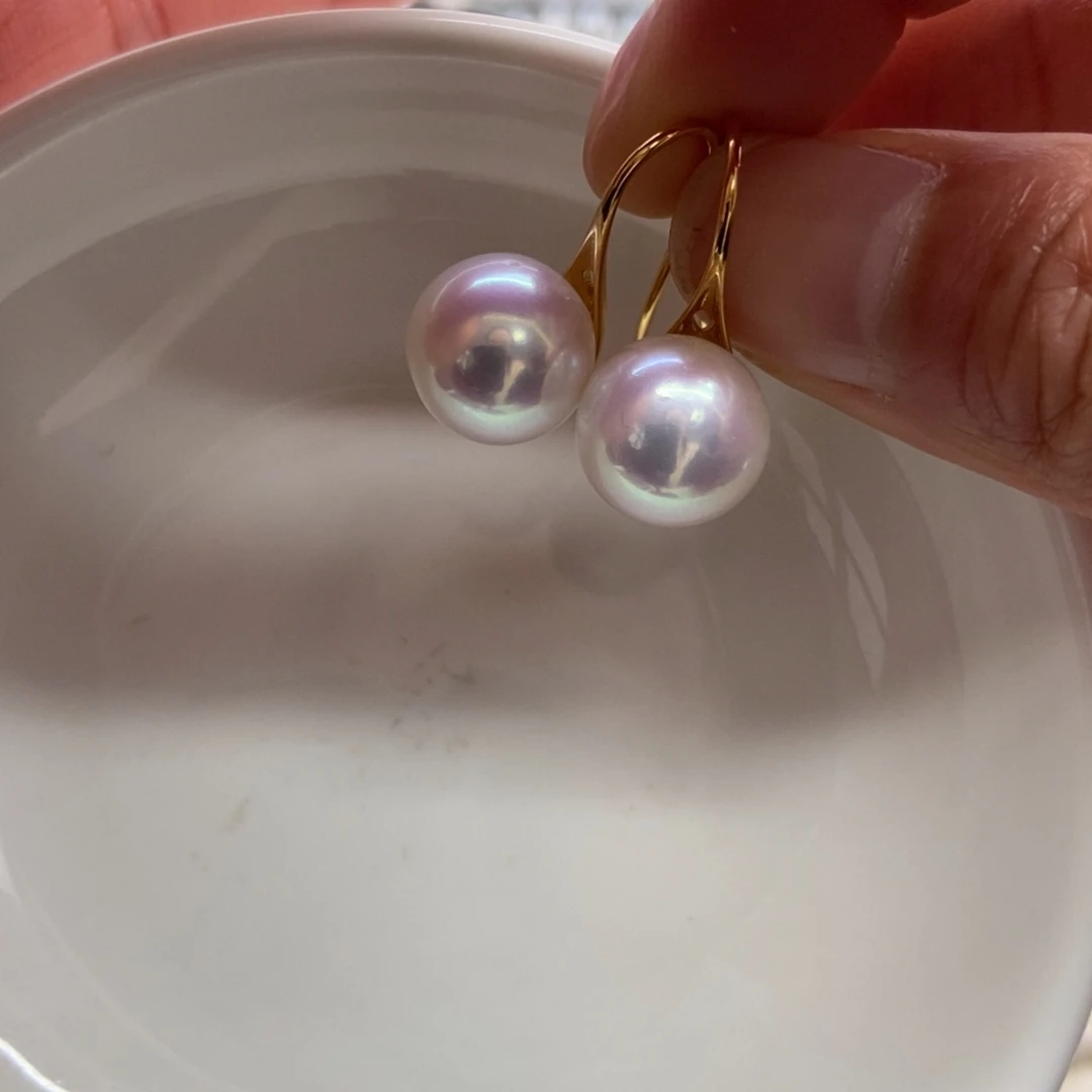 淡水珍珠耳饰银S925镶嵌