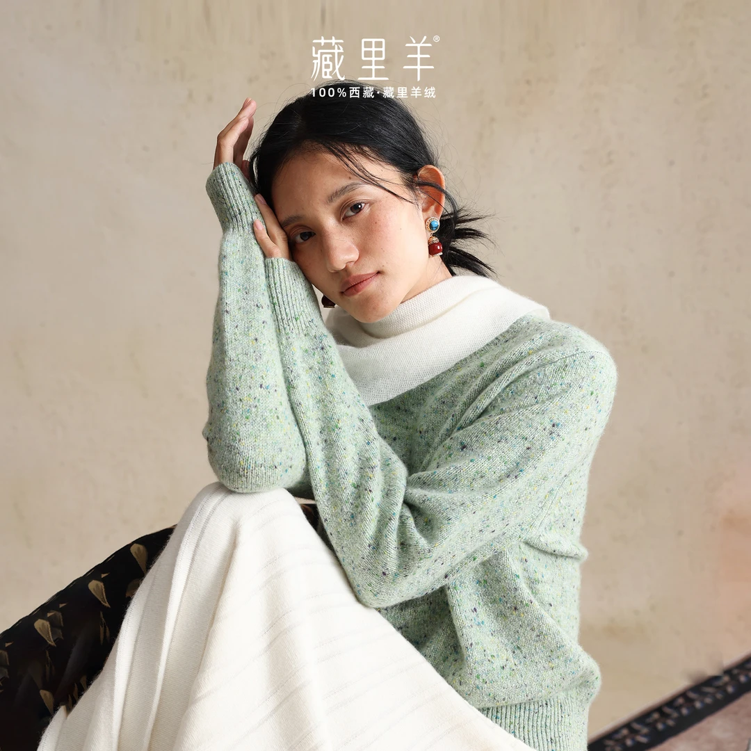 【婷婷专属】藏里羊油画系列钓美人鱼花式纱艺术品羊绒衫M1516