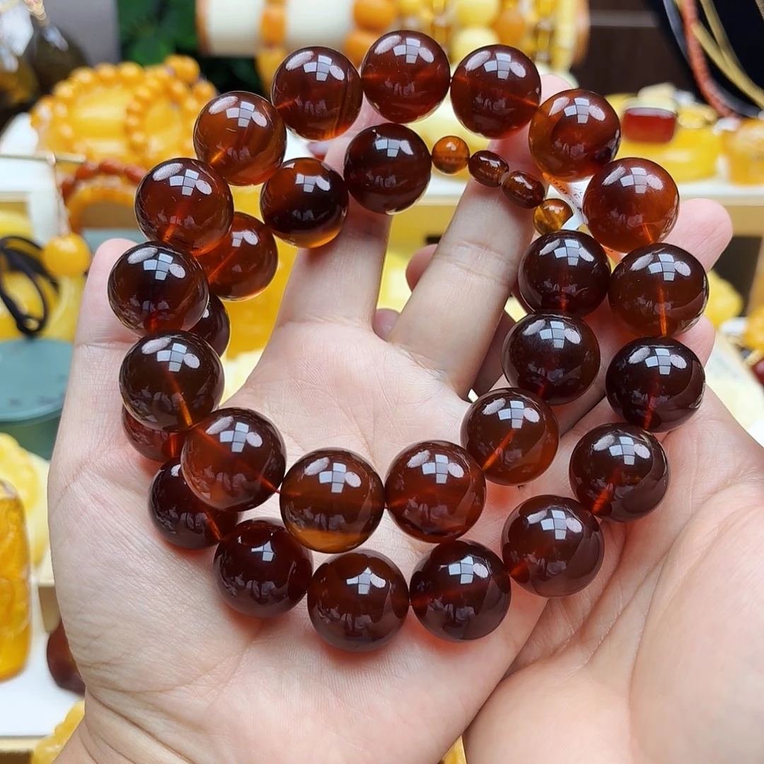 琥珀颈饰未镶嵌天然保真假一赔十