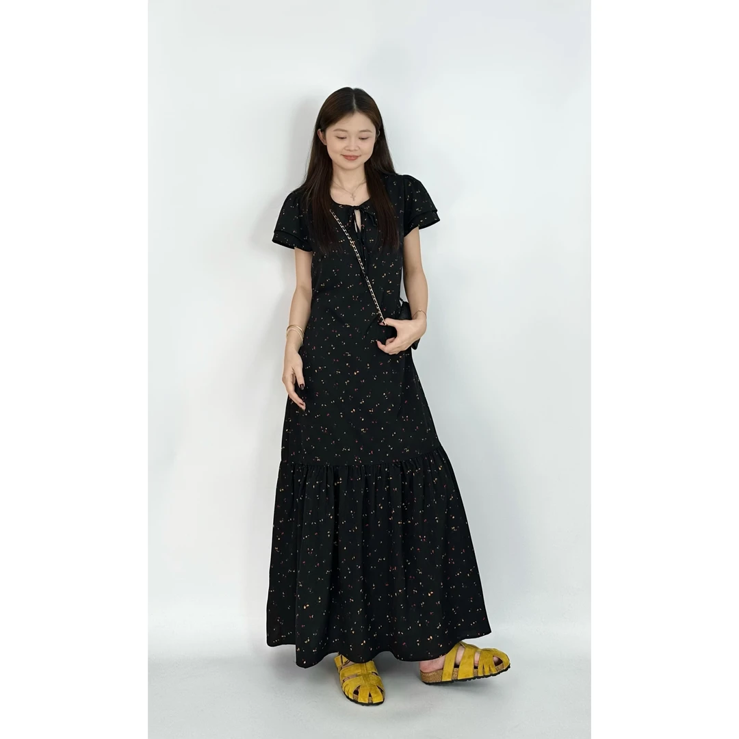 BAOBAO 夏季典雅碎花设计显瘦透气连衣裙