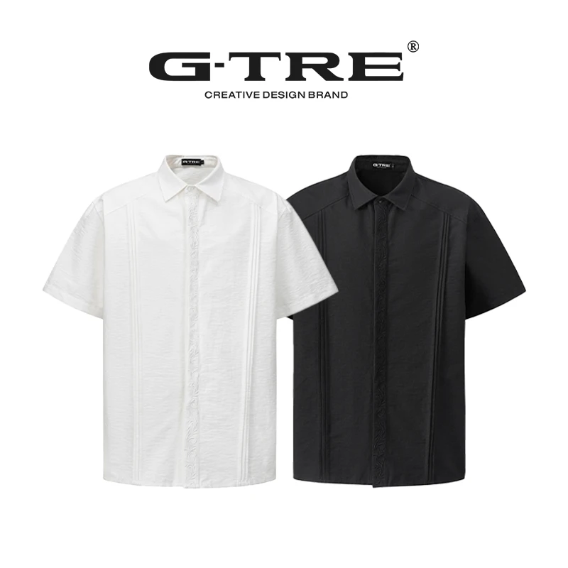 G-TRE 25SS永生花双边立体刺绣男女款衬衫T恤