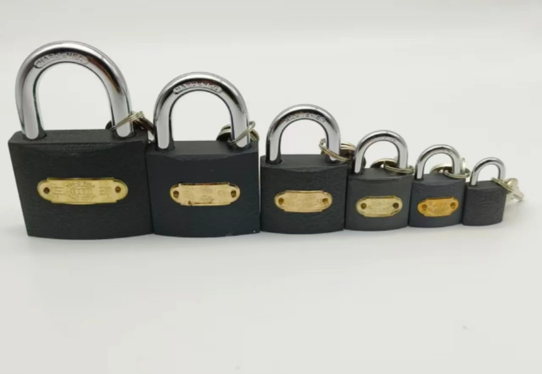 正宗三环铜芯铁挂锁  大门锁 宿舍柜子仓库锁  电表锁   （拍1发6）