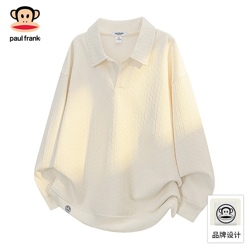 PaulFrank/大嘴猴日系慵懒卫衣男款2025秋季提花休闲宽松长袖上衣