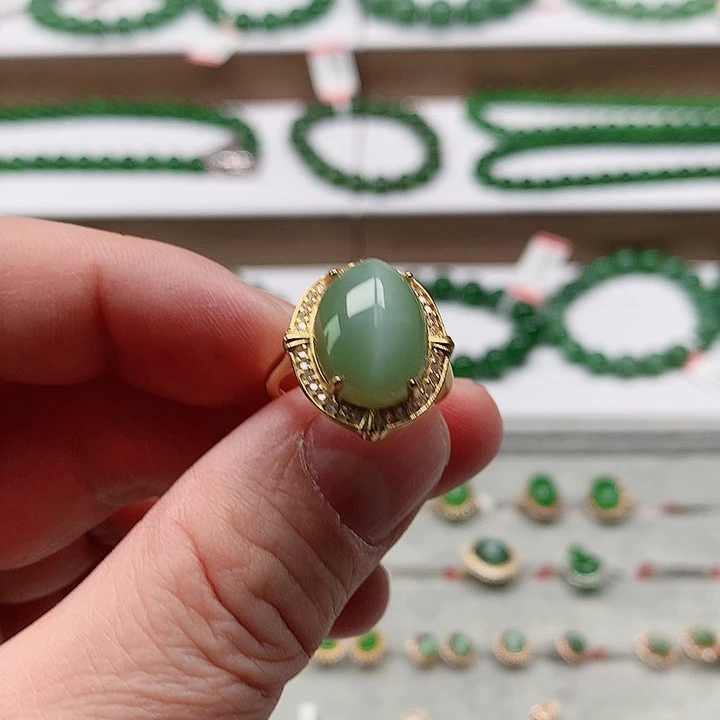 颈饰银S925镀金镶嵌和田玉