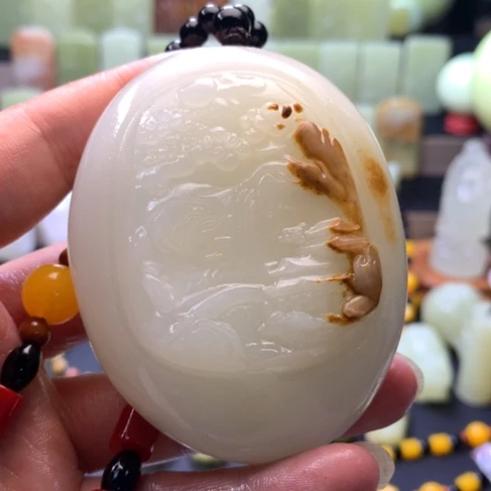 石材方解石手把件