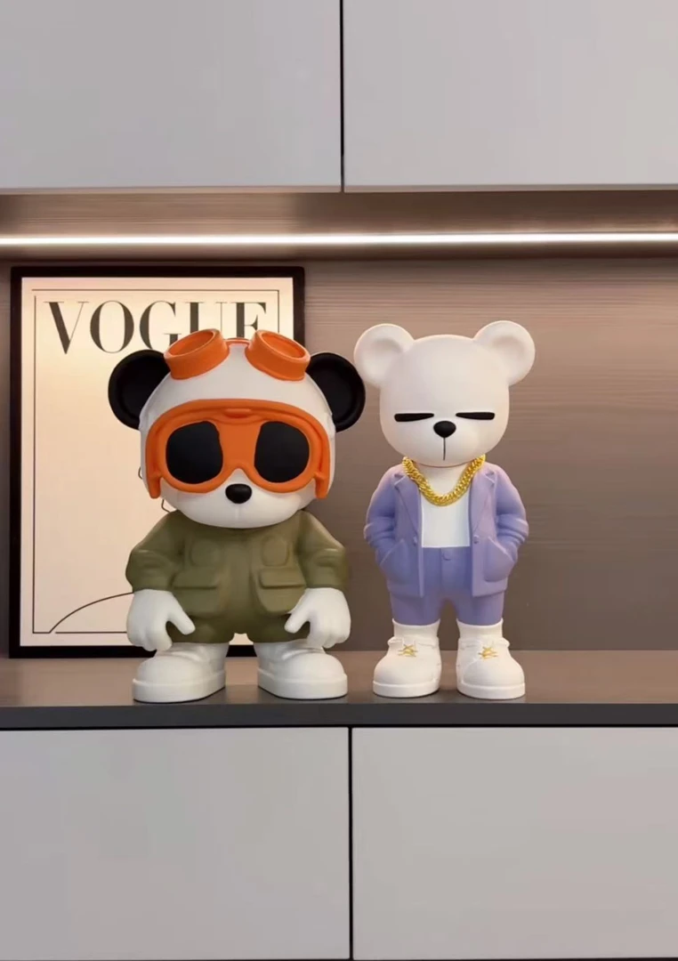 暴富熊+探险家组合套装玄关酒柜电视柜办公室书房潮玩送礼物摆件