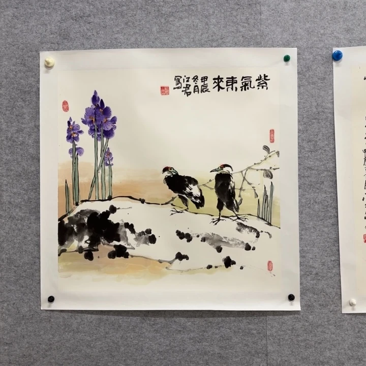 国画花鸟的翅膀和翅膀都是