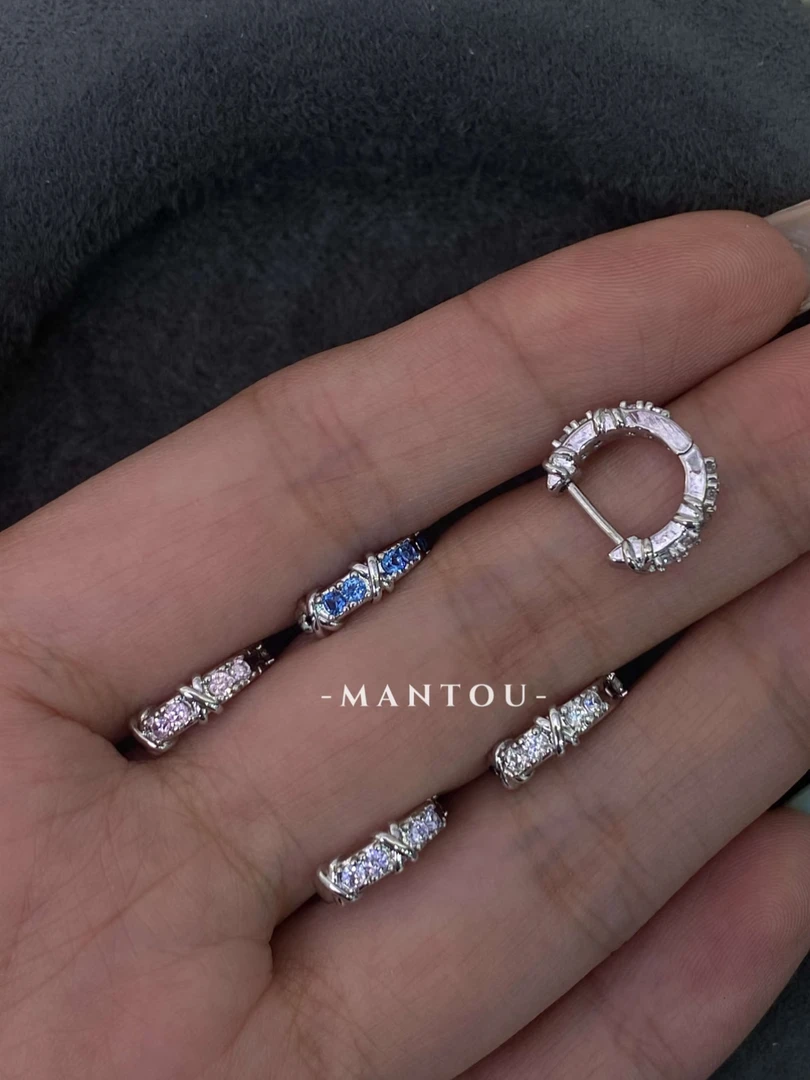 铜合金耳饰 命定之轮-侧边满锆高级感可拆卸U型耳圈｜耳骨耳垂耳蜗