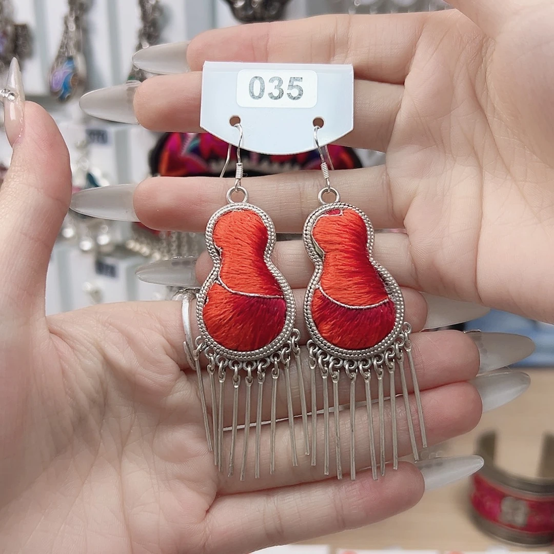 核桃手串/手链刺绣耳环