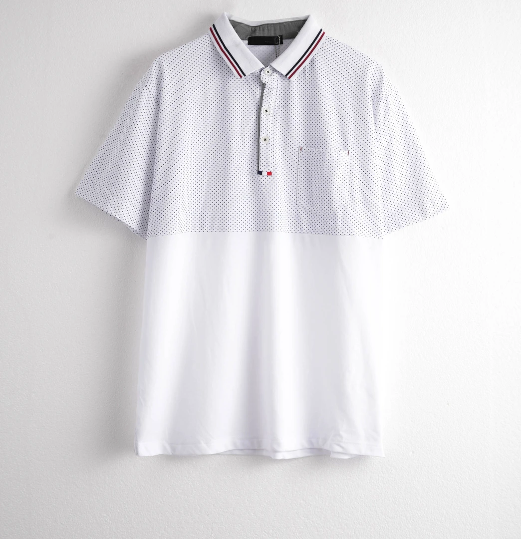 30395-夏季男士透气舒适网眼圆点印花商务休闲短袖POLO衫