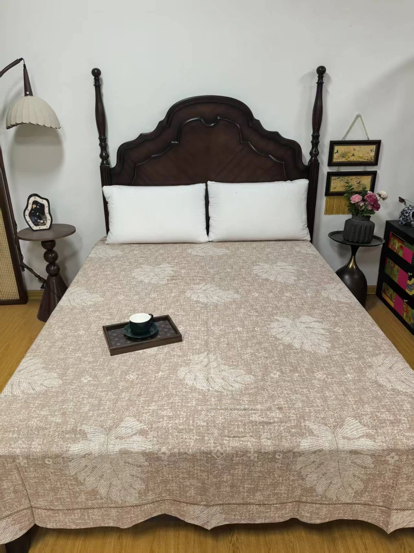 幕古(Mugu)荷染工艺素罗纱色织提花植物染单床单2.5✖️ 2.5～M102