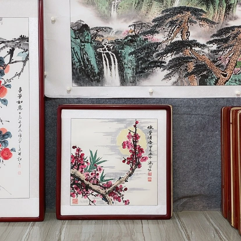 【闪购商品】国画书画作品带框65×65厘米