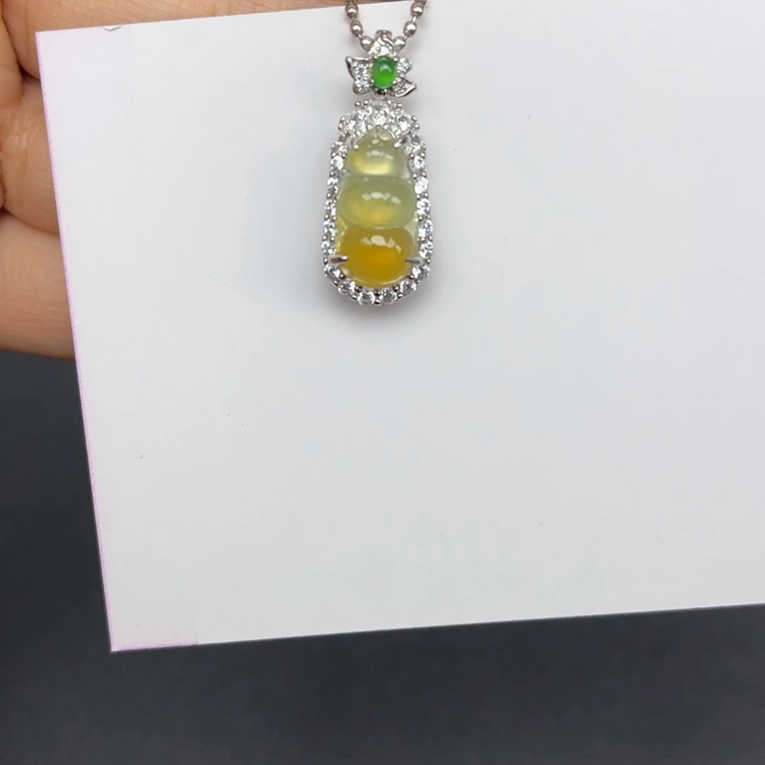 翡翠银S925镶嵌吊坠(不含链)