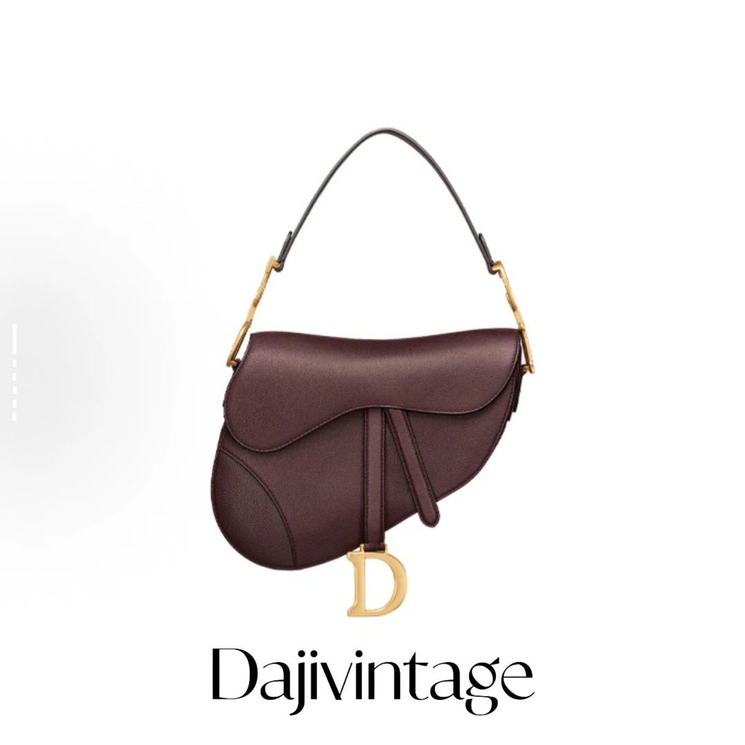 95新 DIOR/迪奥 24期免息大吉/Diorsaddle红棕色中号马鞍单肩包