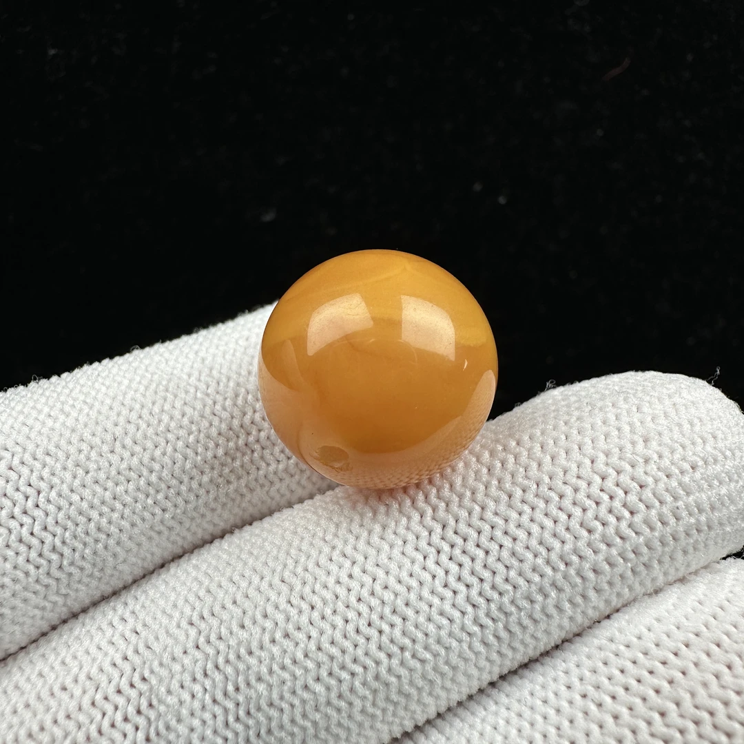 R2472天然蜜蜡 鸡油红单珠 16.3mm 2.4克支持复检假一罚四