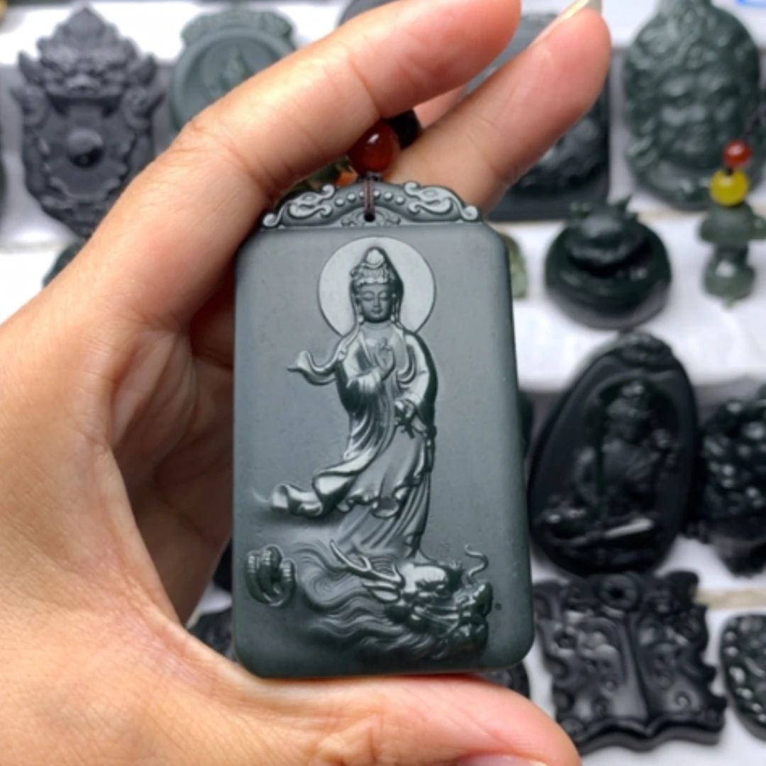 【闪购商品】颈饰未镶嵌和田玉有*人双面雕刻