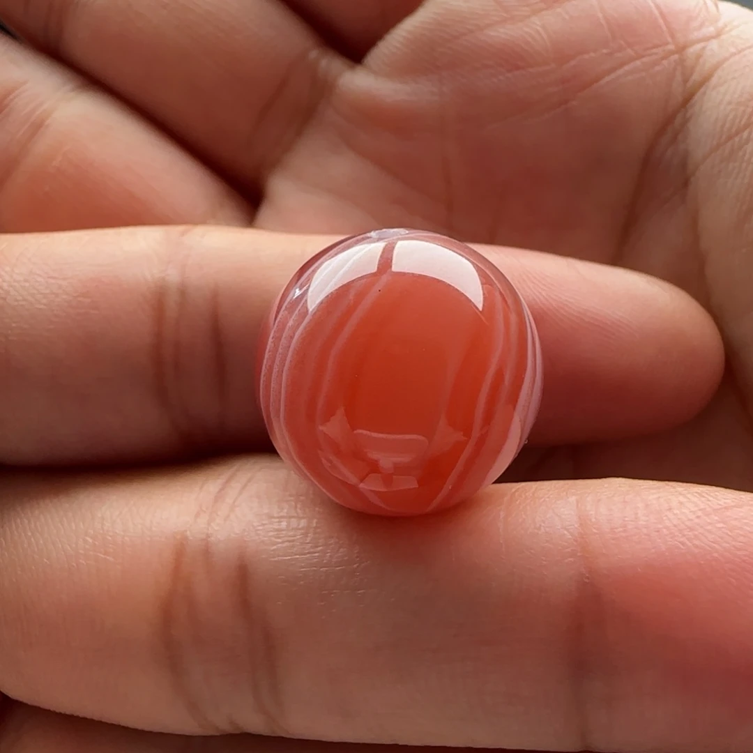 南红玛瑙未镶嵌蚕丝纹圆珠16.4