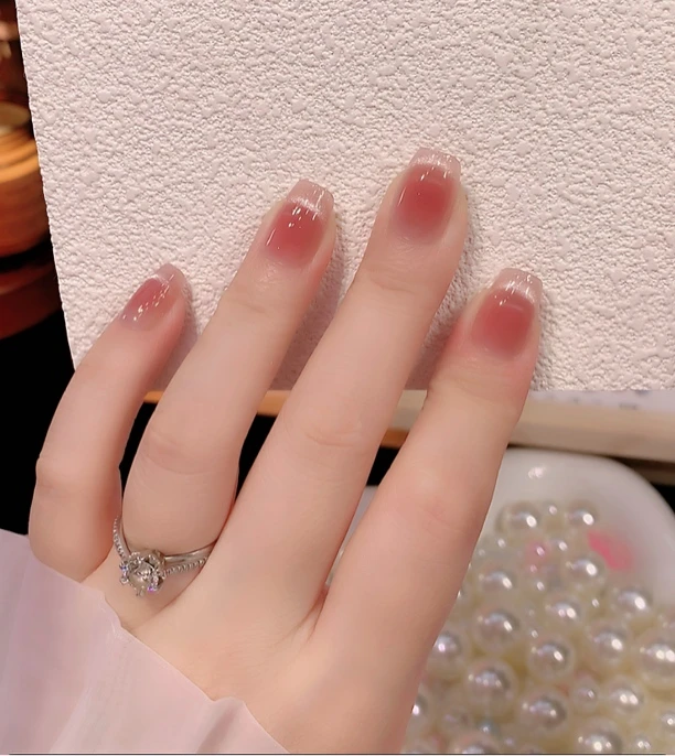 A011 微笑法式晕染腮红猫眼手工穿戴甲