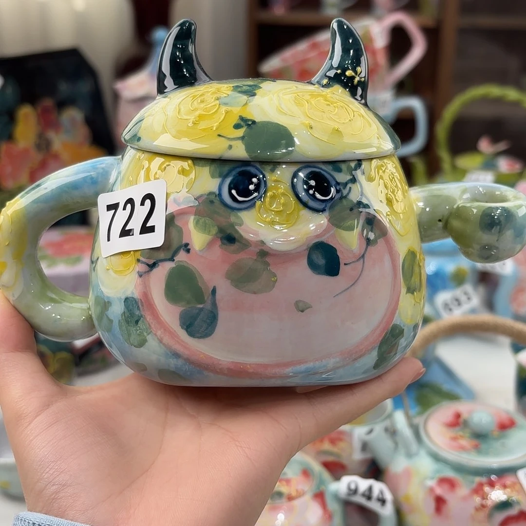 景德镇手绘高温釉下彩陶瓷茶具
