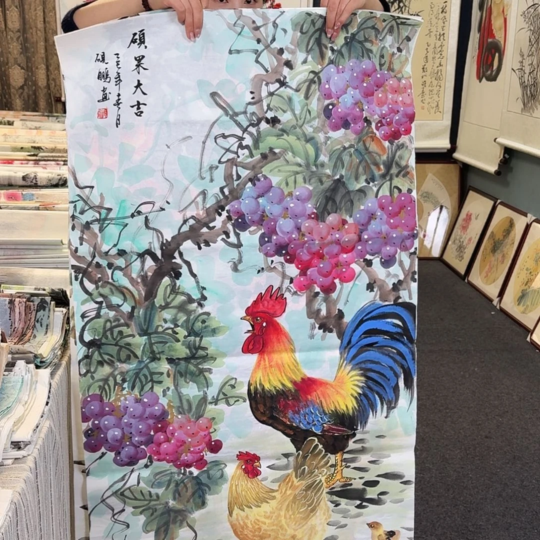 纯手绘国画作品好看四尺