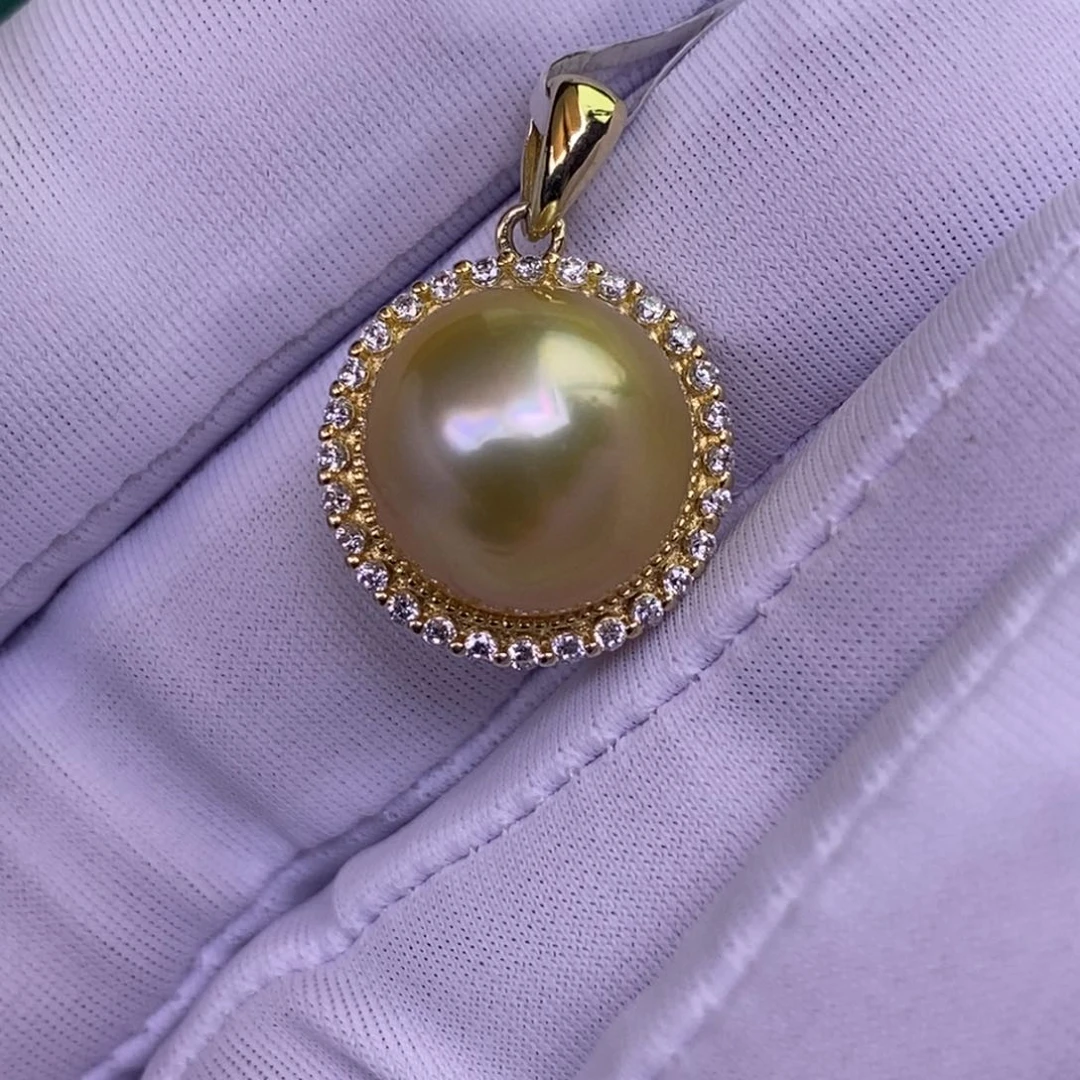 海水珍珠银S925镶嵌颈饰