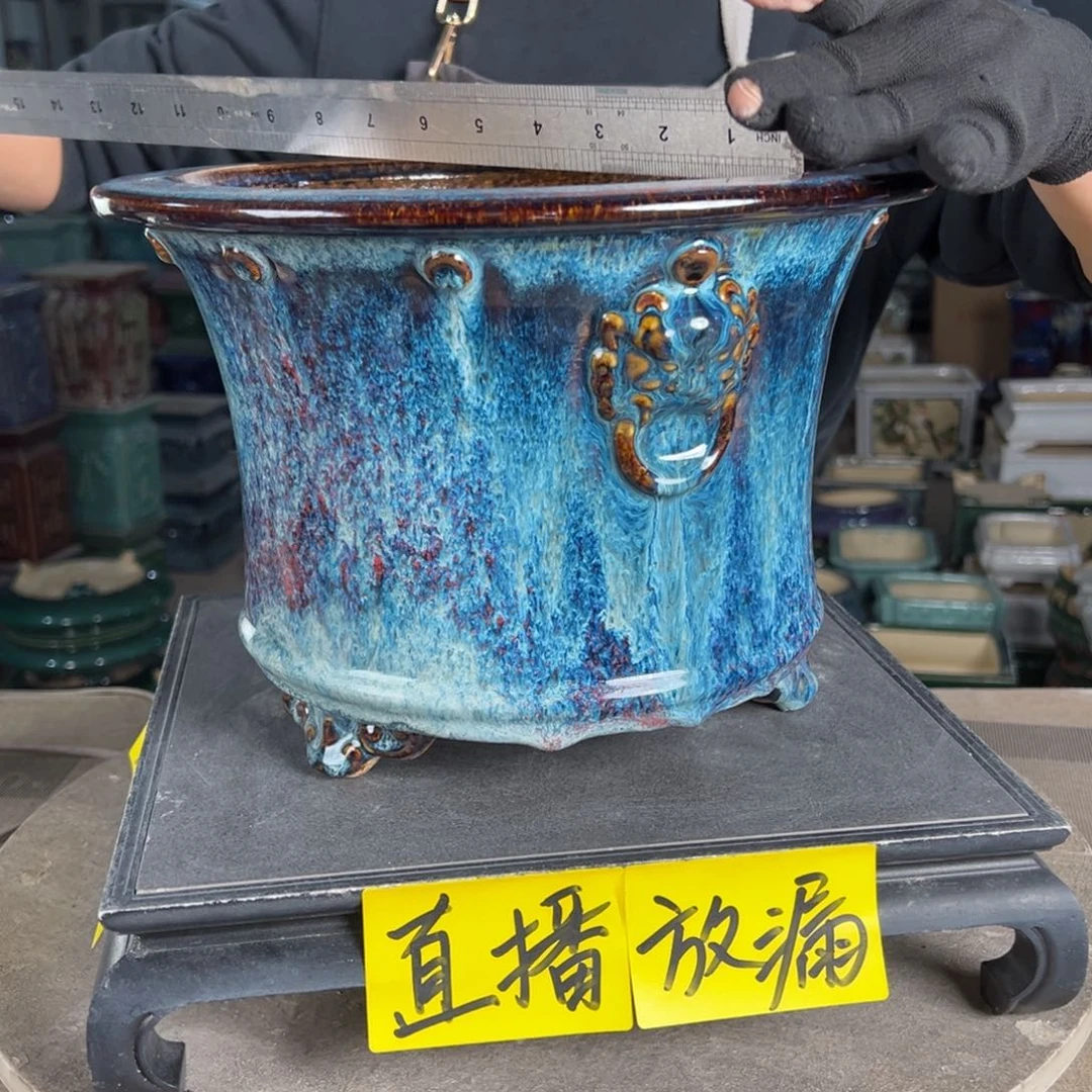 石湾花盆内口24，内深16微瑕