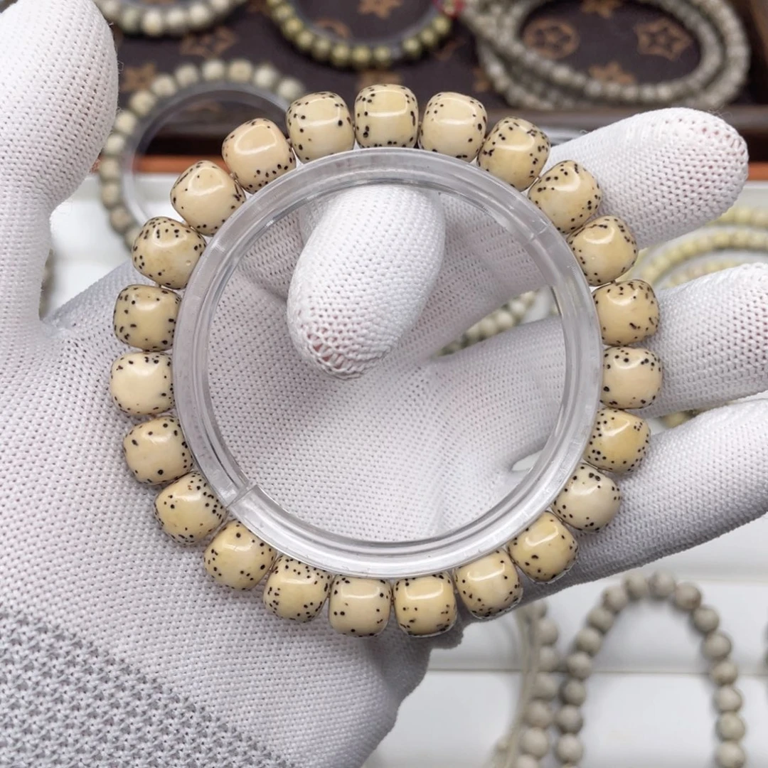 星月菩提手串石玉料河豚半壁留白10x9微氧化