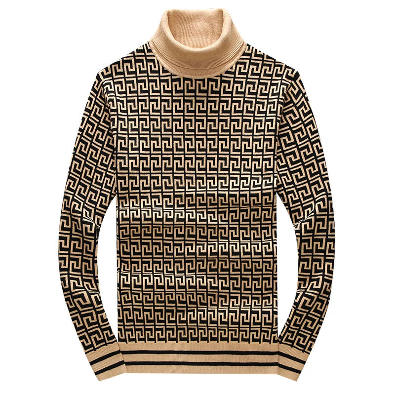 赫柏纪逸男士厚款可翻高领秋冬潮冬季套头衫套头款加绒长袖加厚