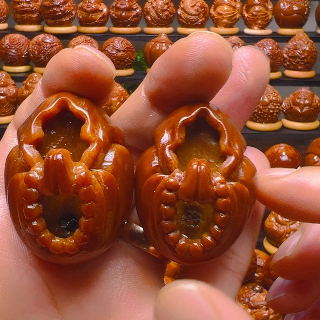 手串/手链橄榄核无像佛一对玉华