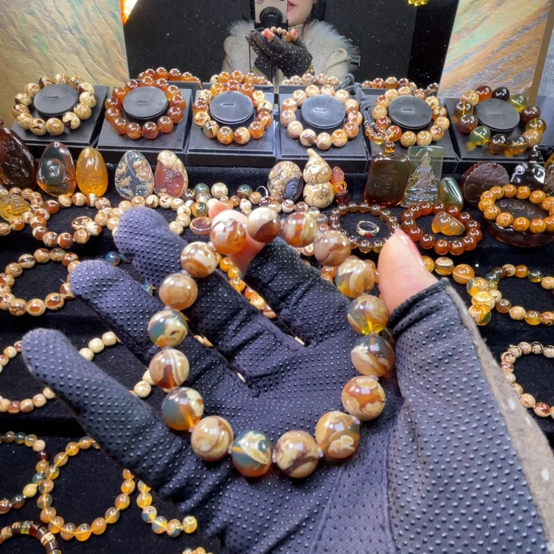 琥珀未镶嵌手串蜜蜡12➕