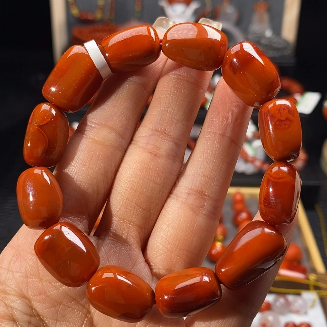 南红玛瑙未镶嵌四川凉山瓦西枣珠手串