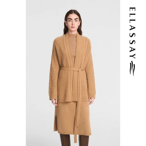ELLASSAY歌力思2025新款羊毛羊绒保暖针织衫外套EWE353M09800
