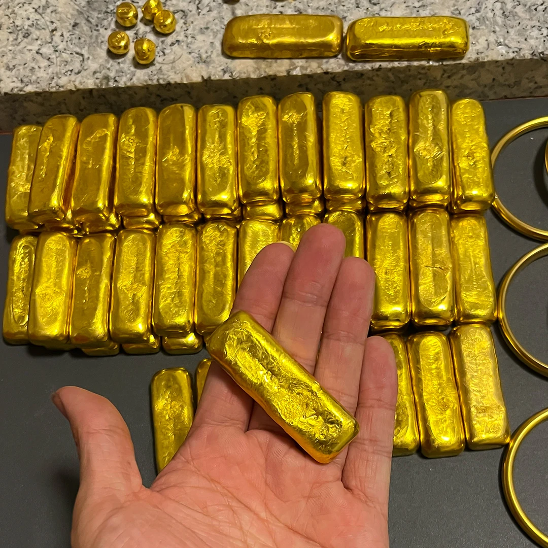 南非矿金提纯可熔炼可改款首饰的金色条子摆件锡金矿金赤金