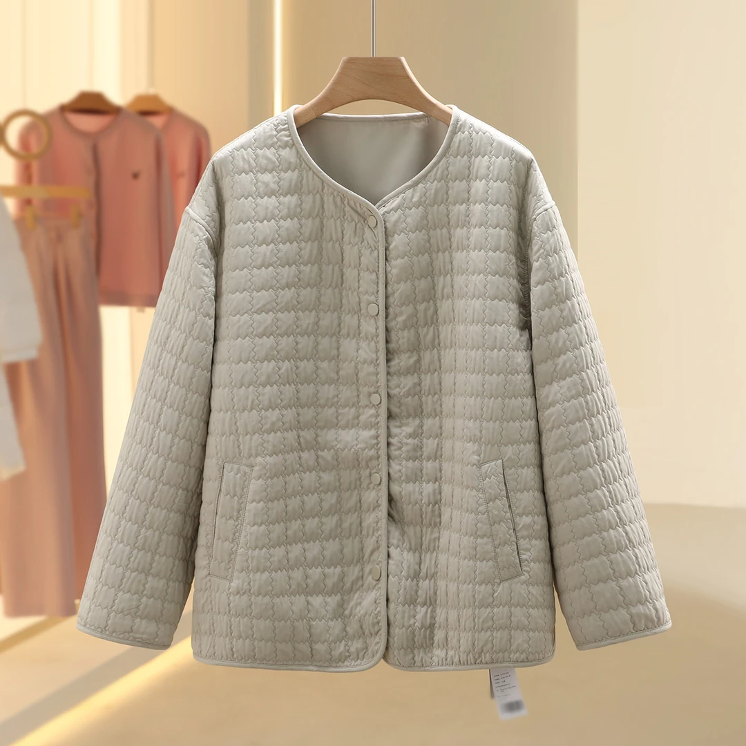 【芙】韩系简约经典款圆领收腰外套2025冬季新款今年流行女装