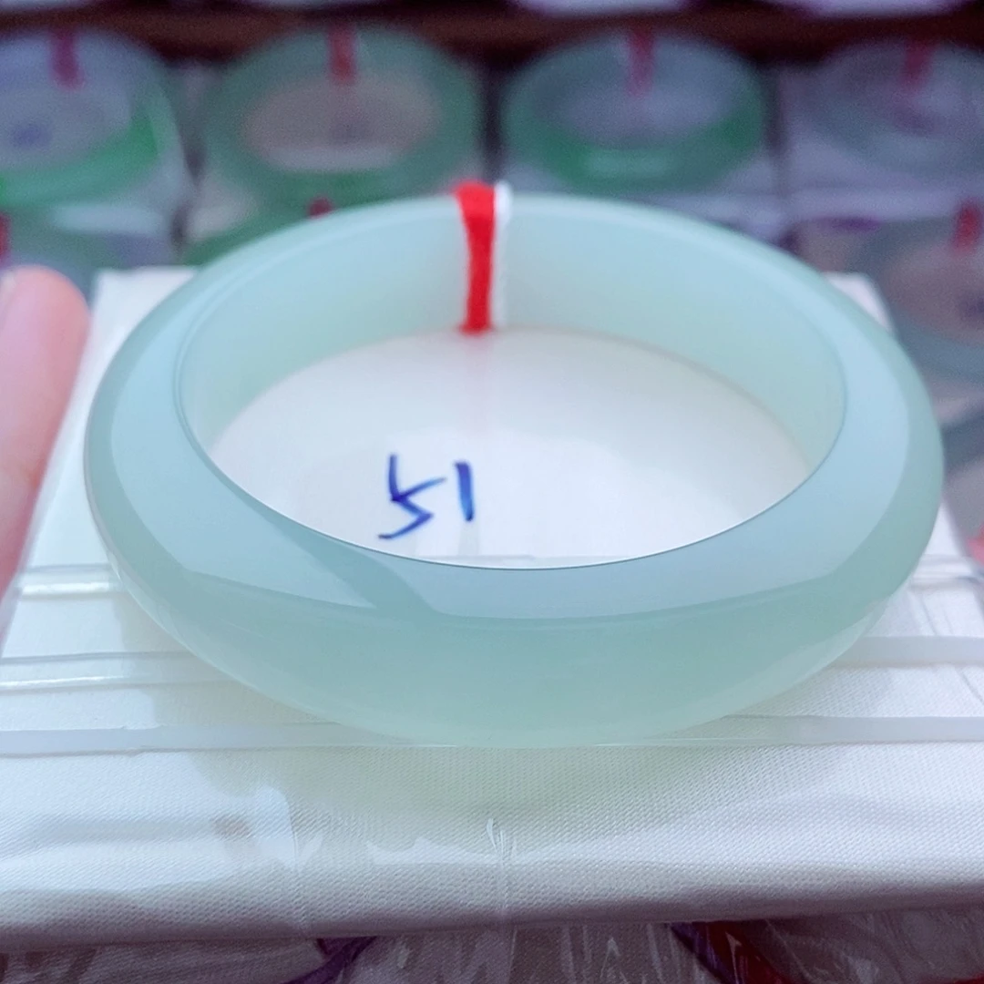 翡翠未镶嵌手镯0357-51圈口 冰晴葡萄肉 冰胶细腻