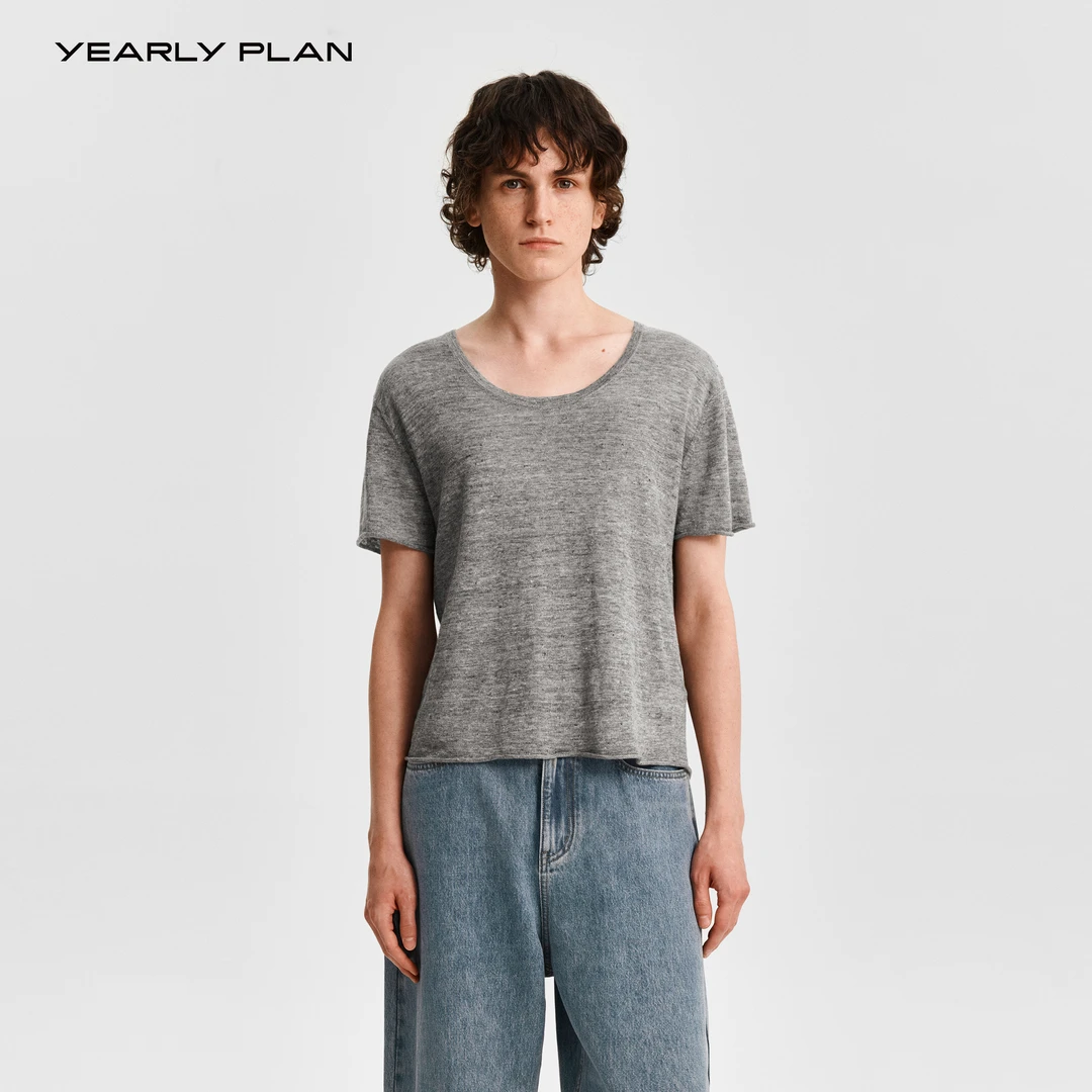 YEARLY PLAN 2025夏  简约百搭自在包容复古毛织短袖 2781