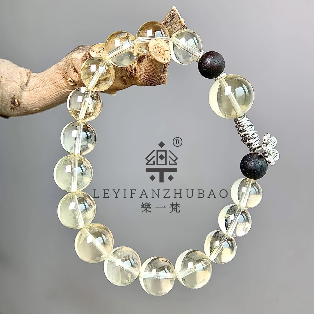 樂·【心晴】黄水晶系列定制款柠檬黄水晶配单圈手串