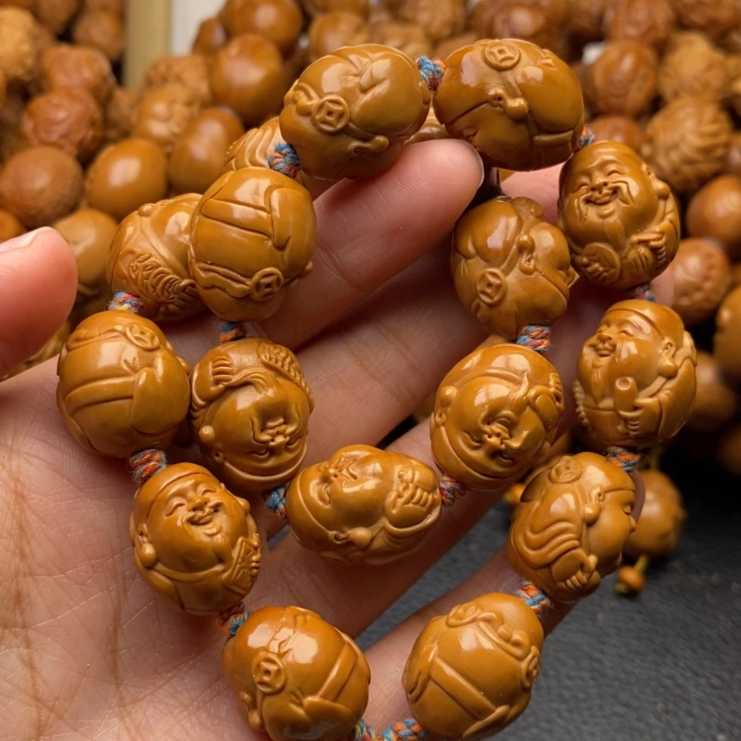 手串橄榄核十八路财神